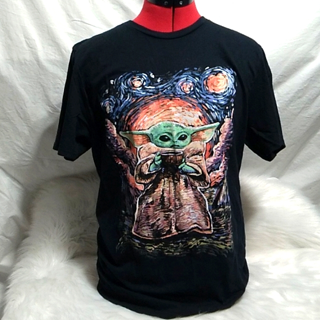 Nwot Star Wars The Child Slipping Starries Baby Yoda Shirt Sz.M Unisex